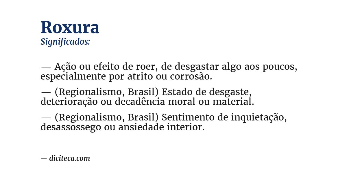 Significado de roxura