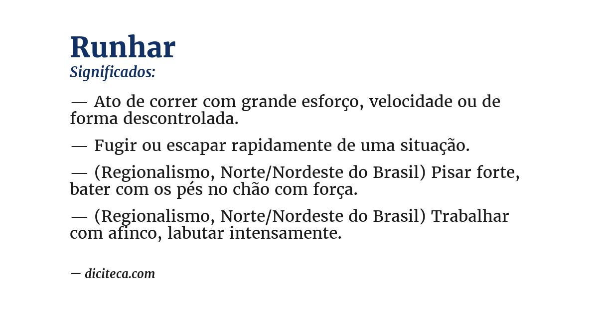 Significado de runhar
