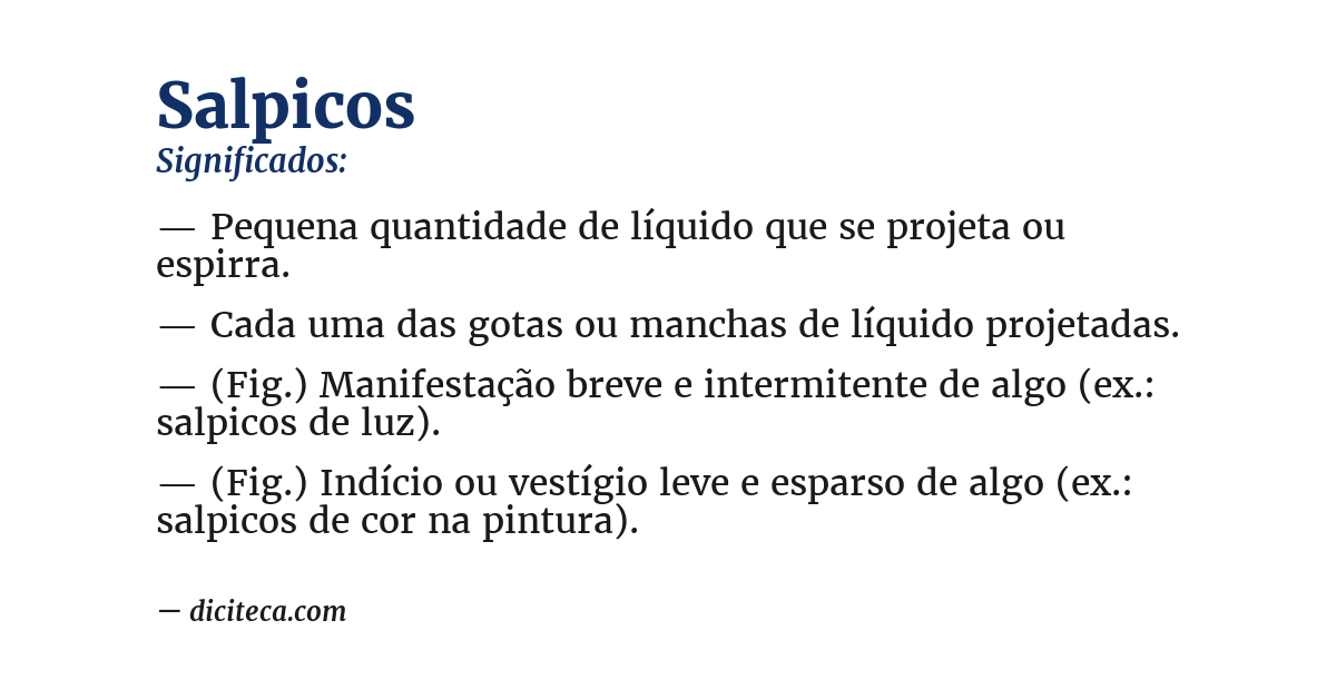 Significado de salpicos
