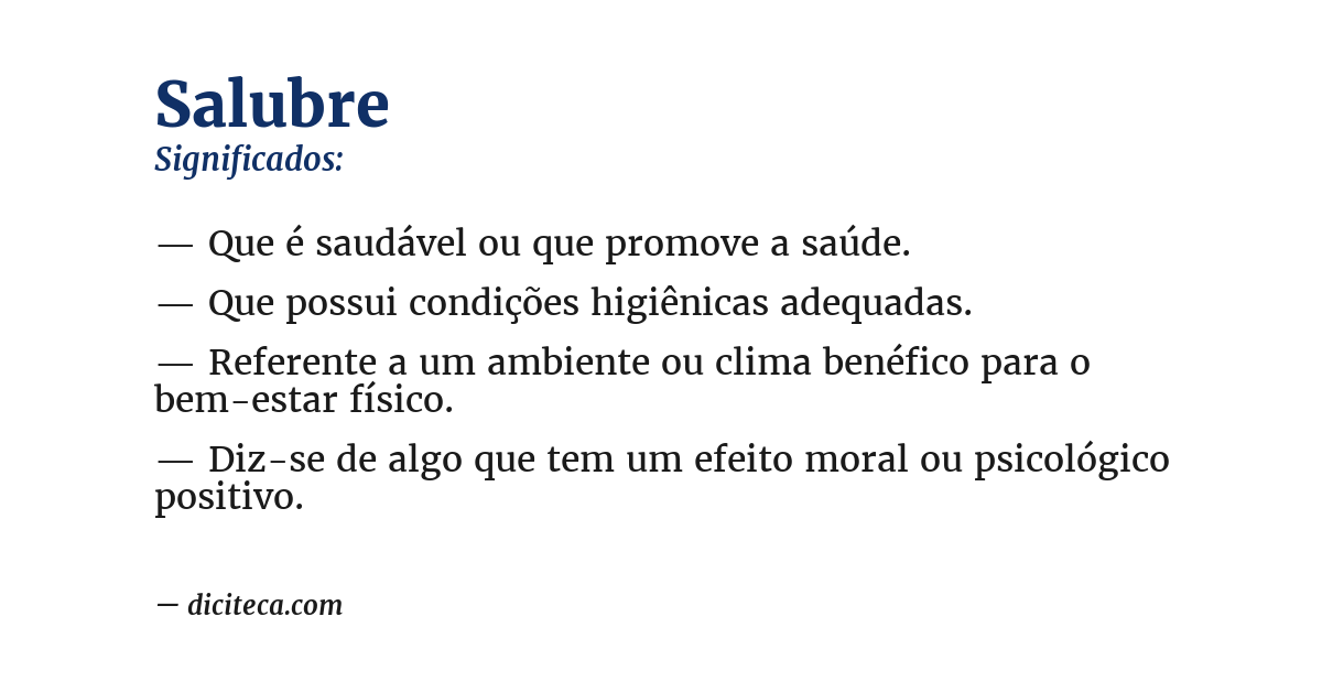 Significado de salubre