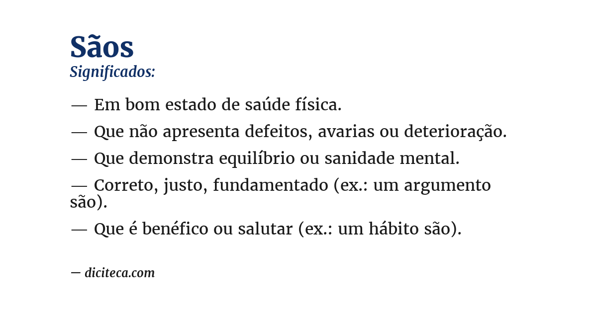 Significado de sãos