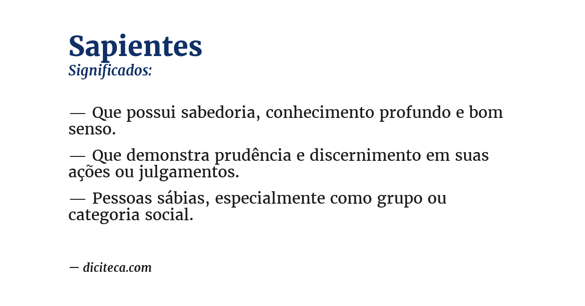 Significado de sapientes