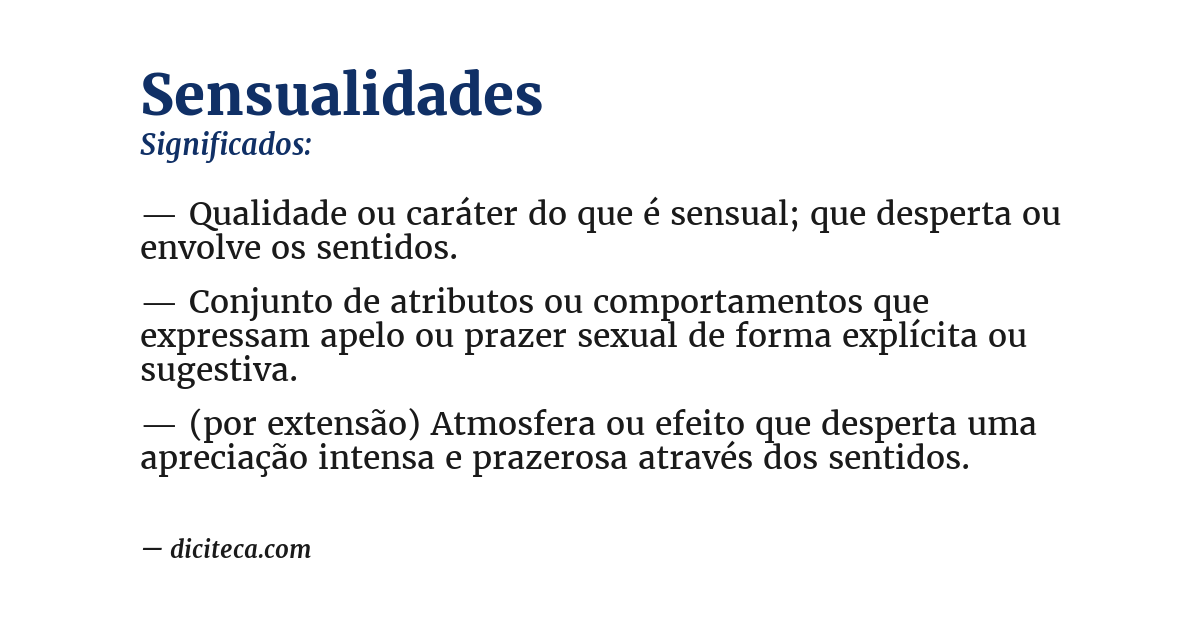 Significado de sensualidades