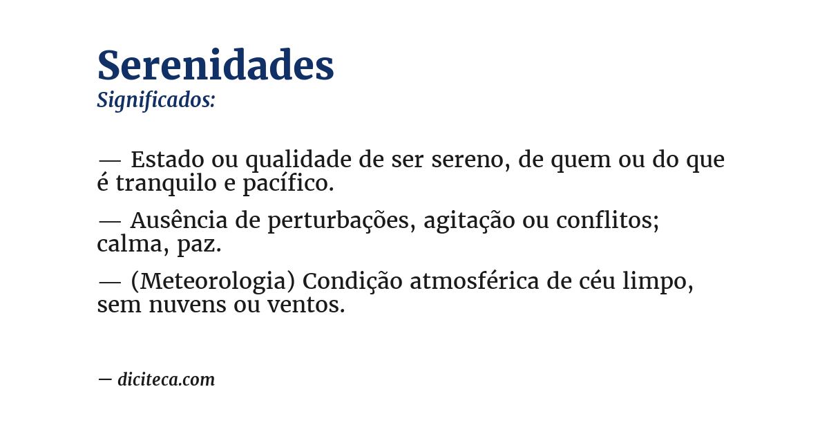 Significado de serenidades