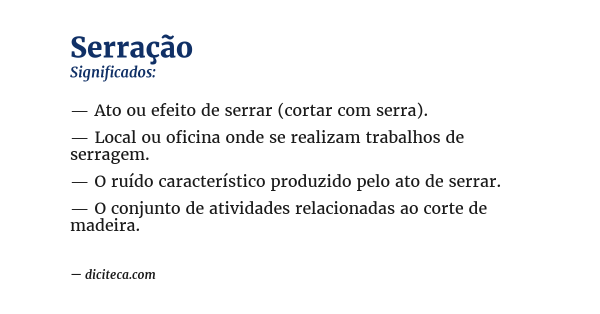 Significado de serração