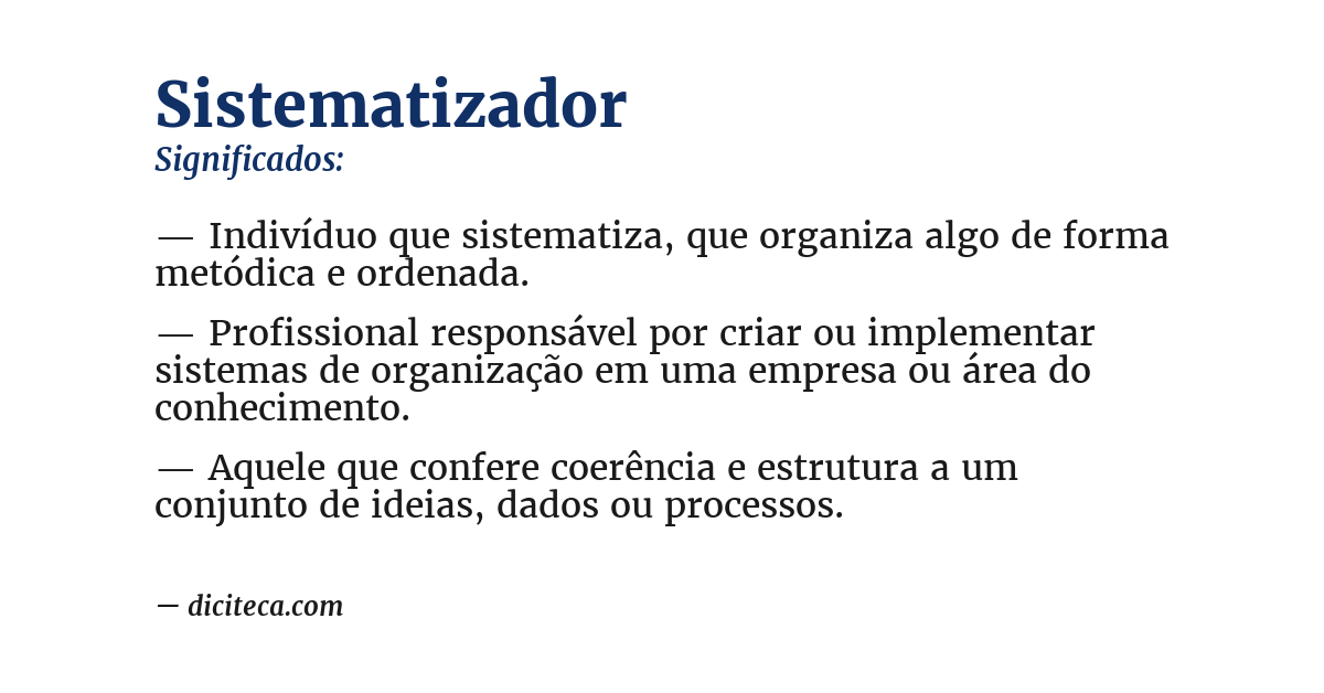 Significado de sistematizador