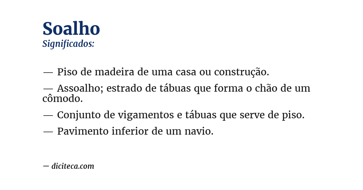 Significado de soalho