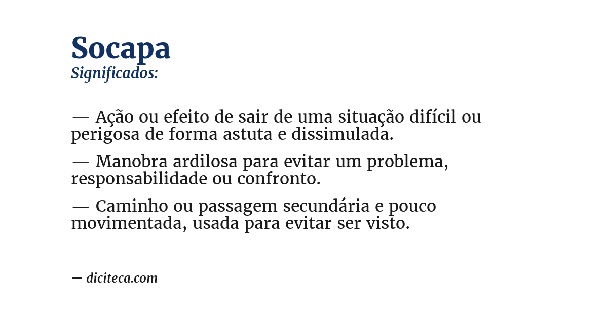 Significado de socapa