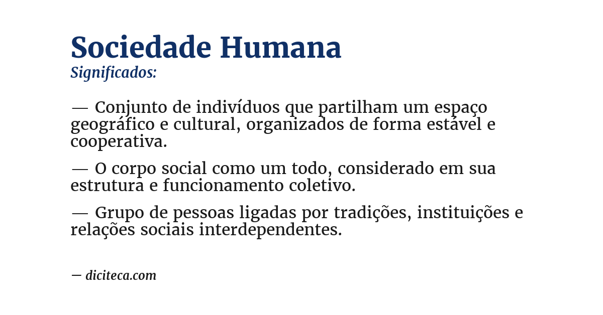 Significado de sociedade humana