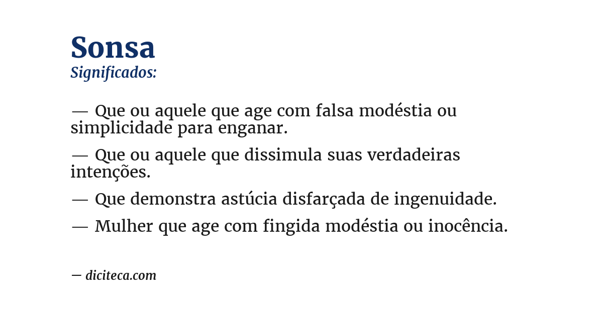 Significado de sonsa