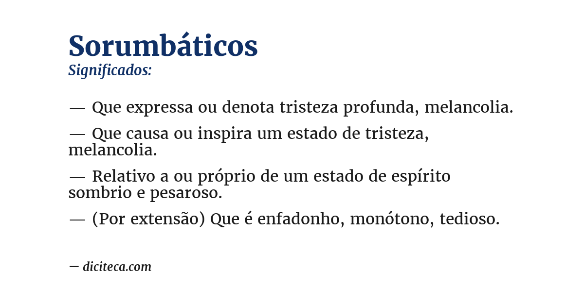 Significado de sorumbáticos