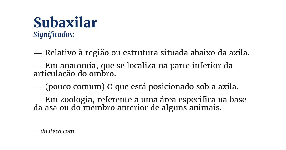 Significado de subaxilar