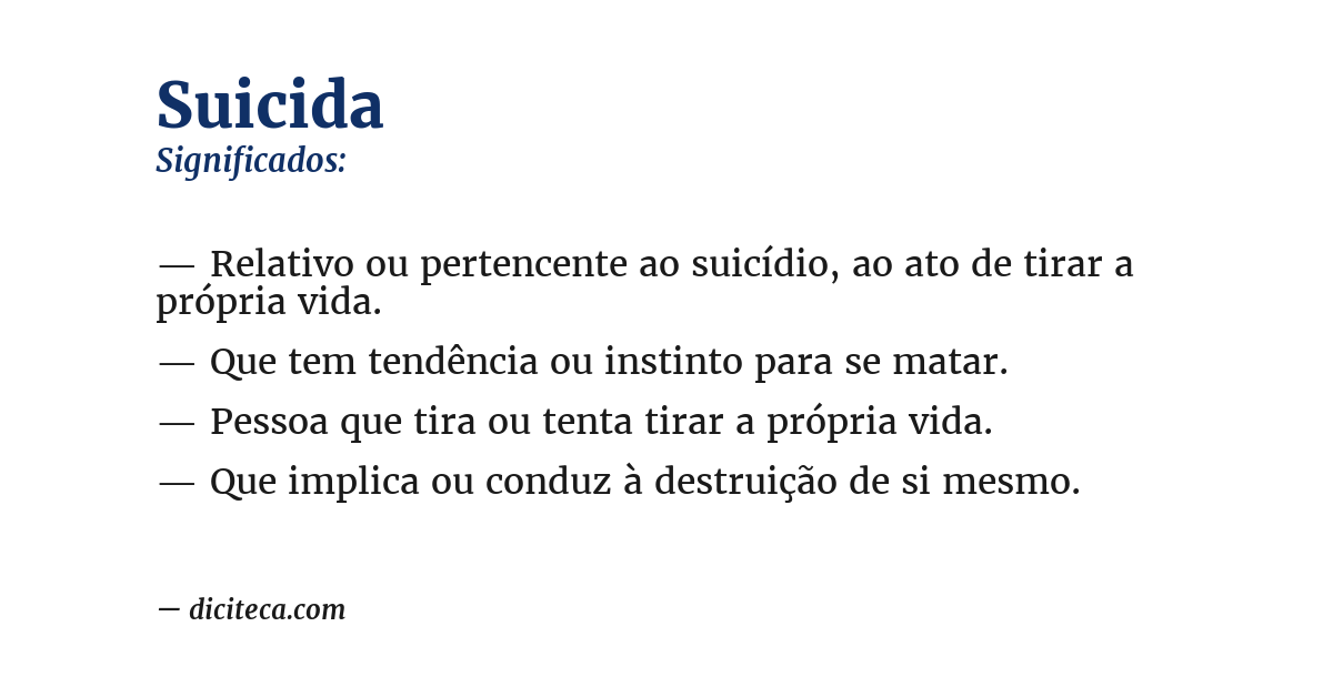 Significado de suicida
