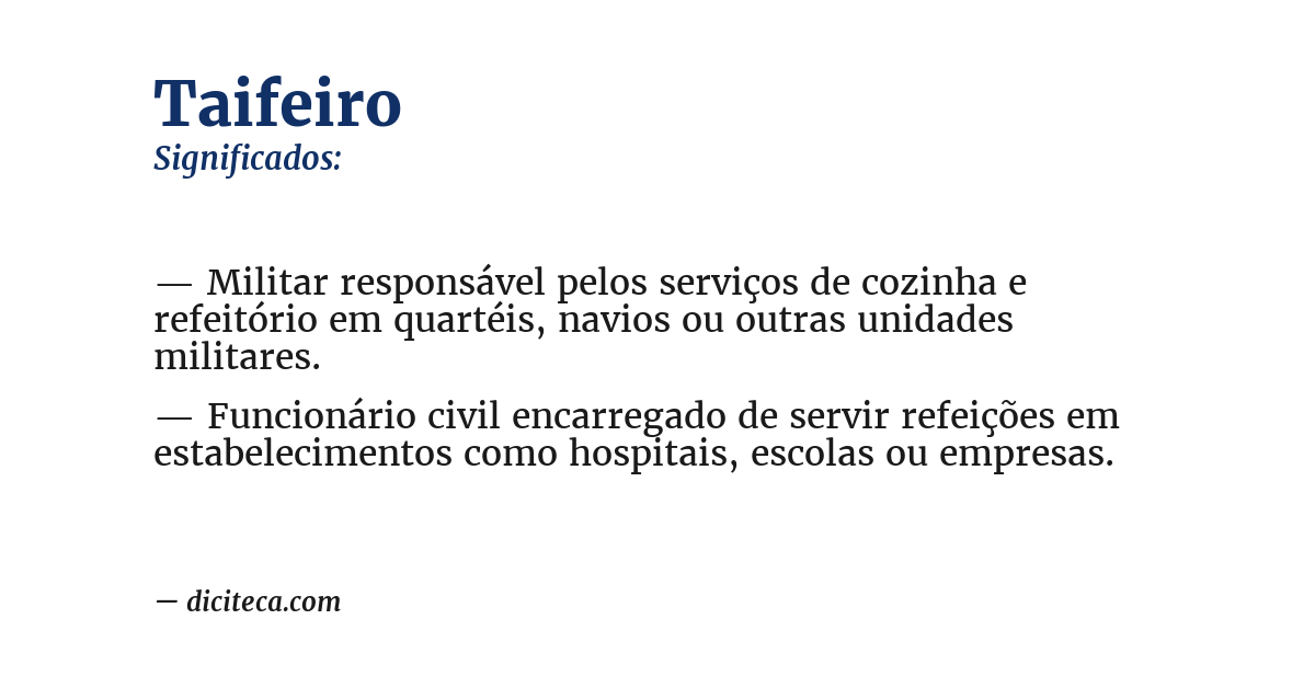 Significado de taifeiro