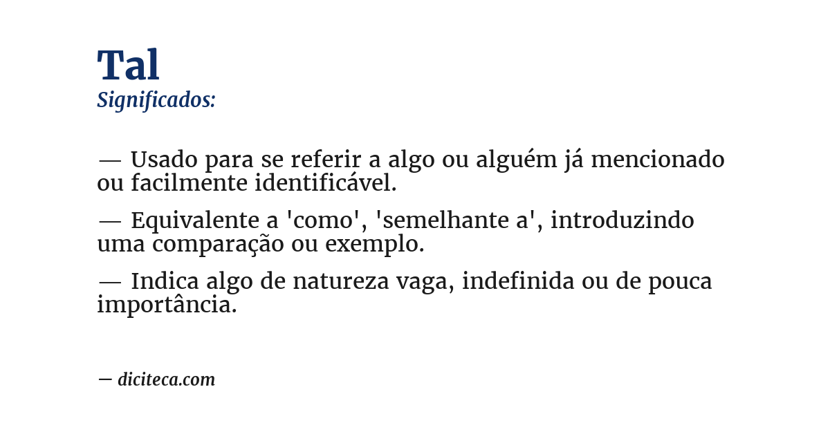 Significado de tal