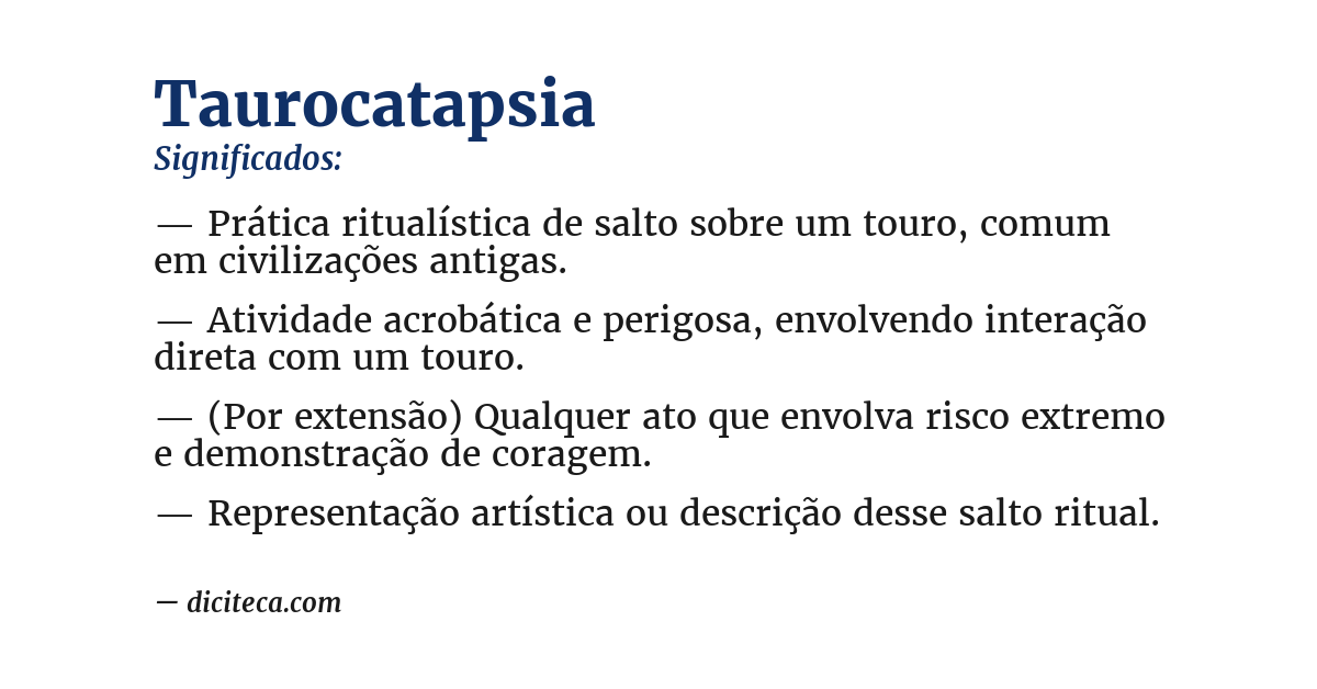Significado de taurocatapsia