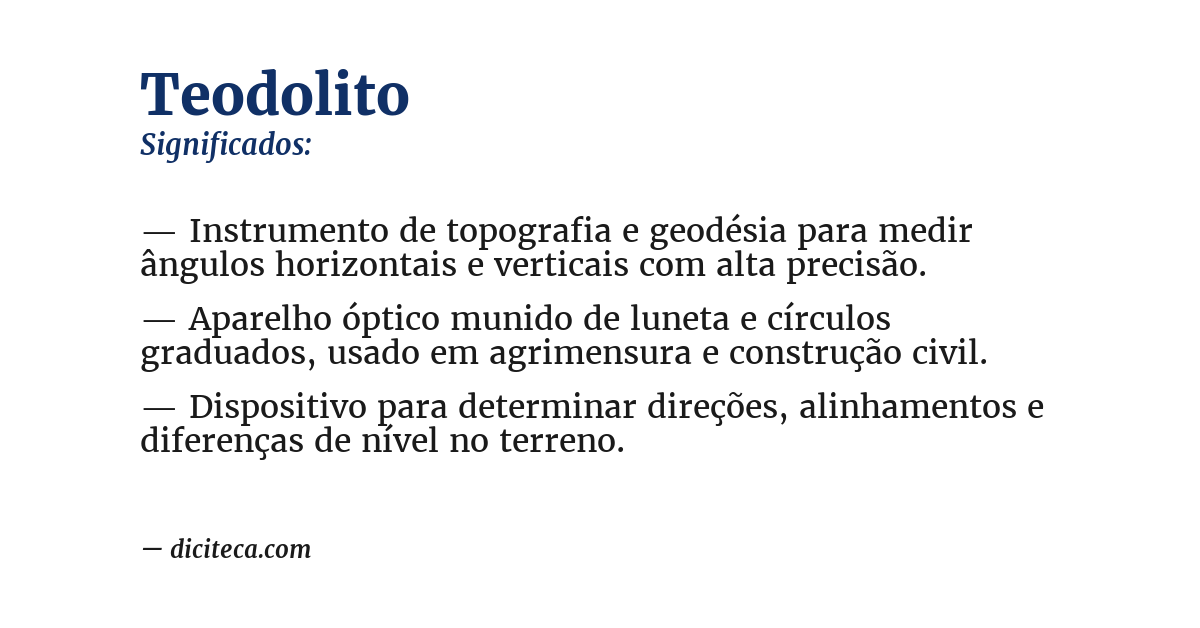 Significado de teodolito