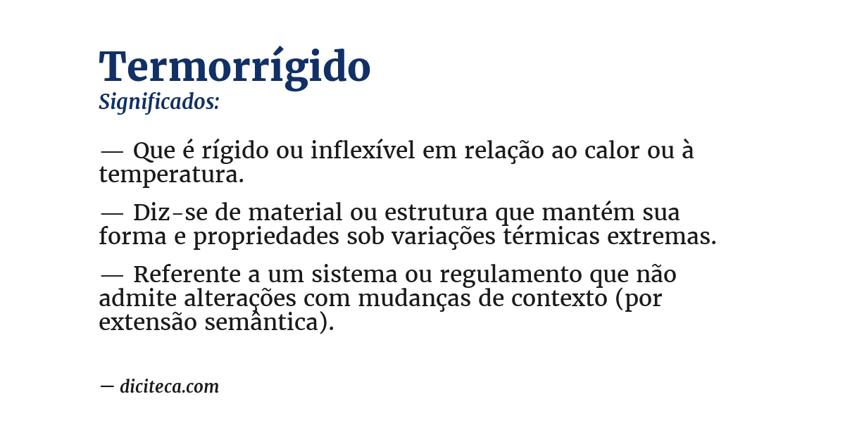 Significado de termorrígido