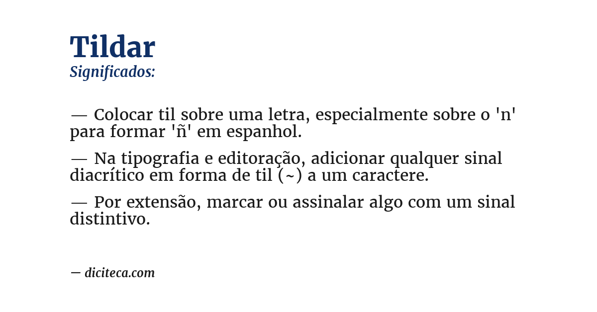 Significado de tildar