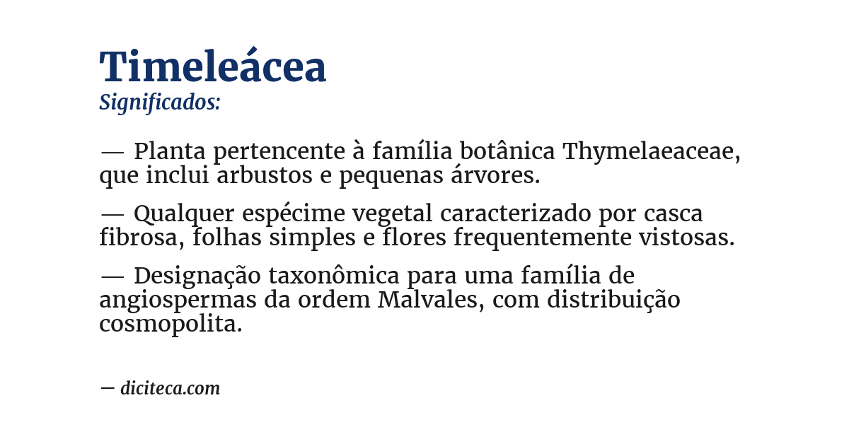 Significado de timeleácea