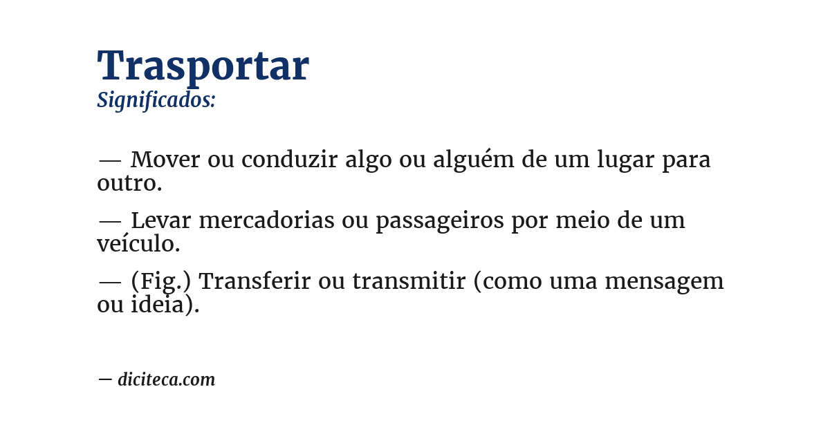 Significado de trasportar