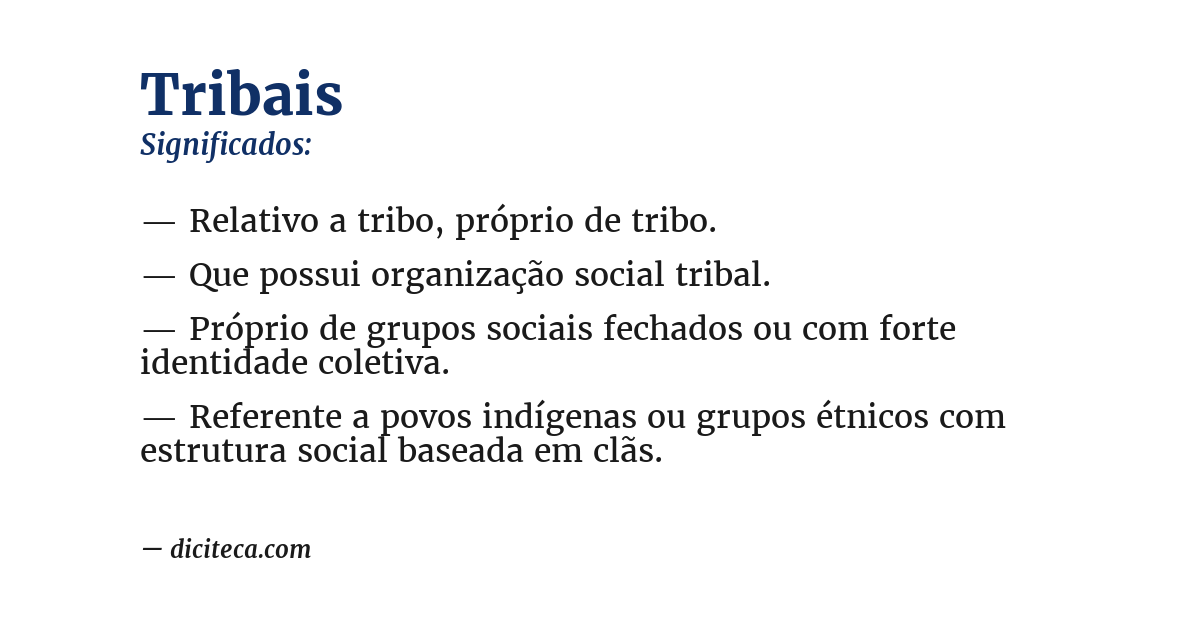 Significado de tribais