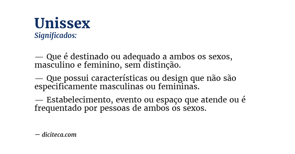 Significado de unissex
