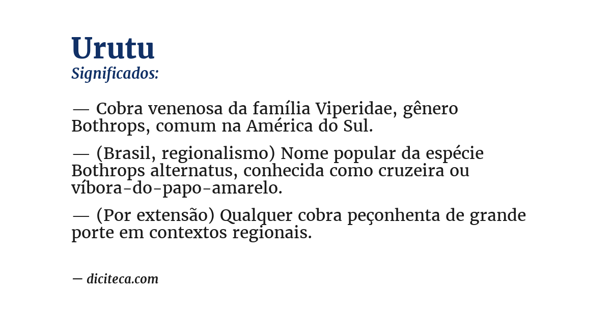Significado de urutu
