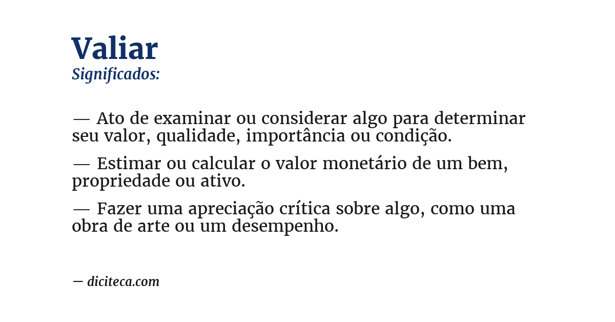 Significado de valiar