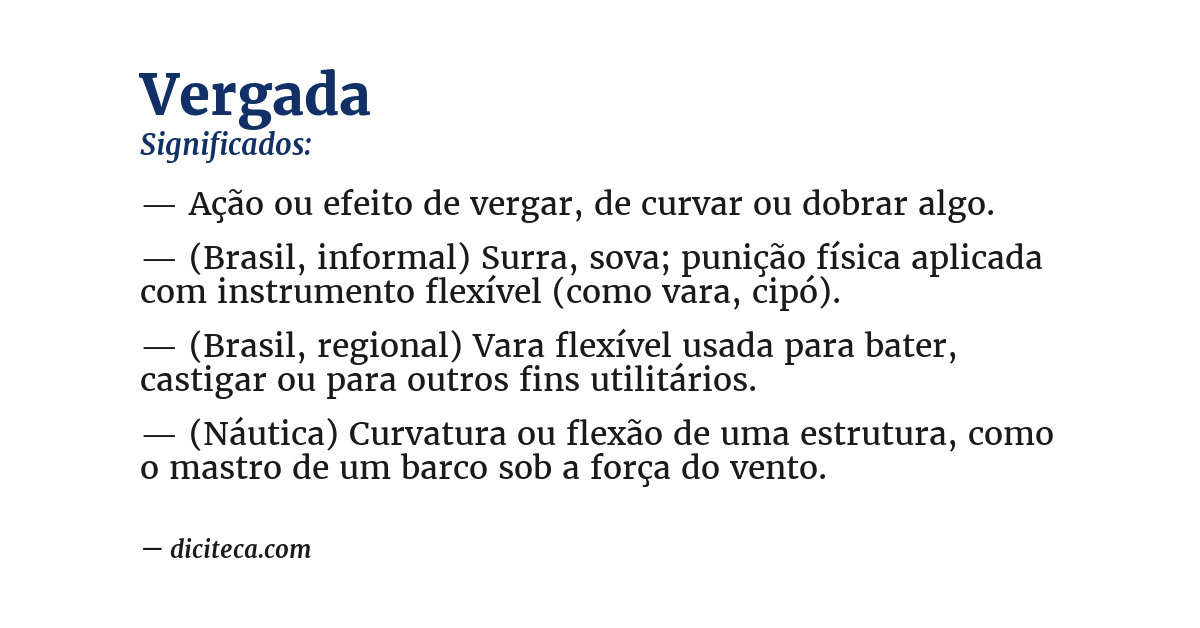 Significado de vergada