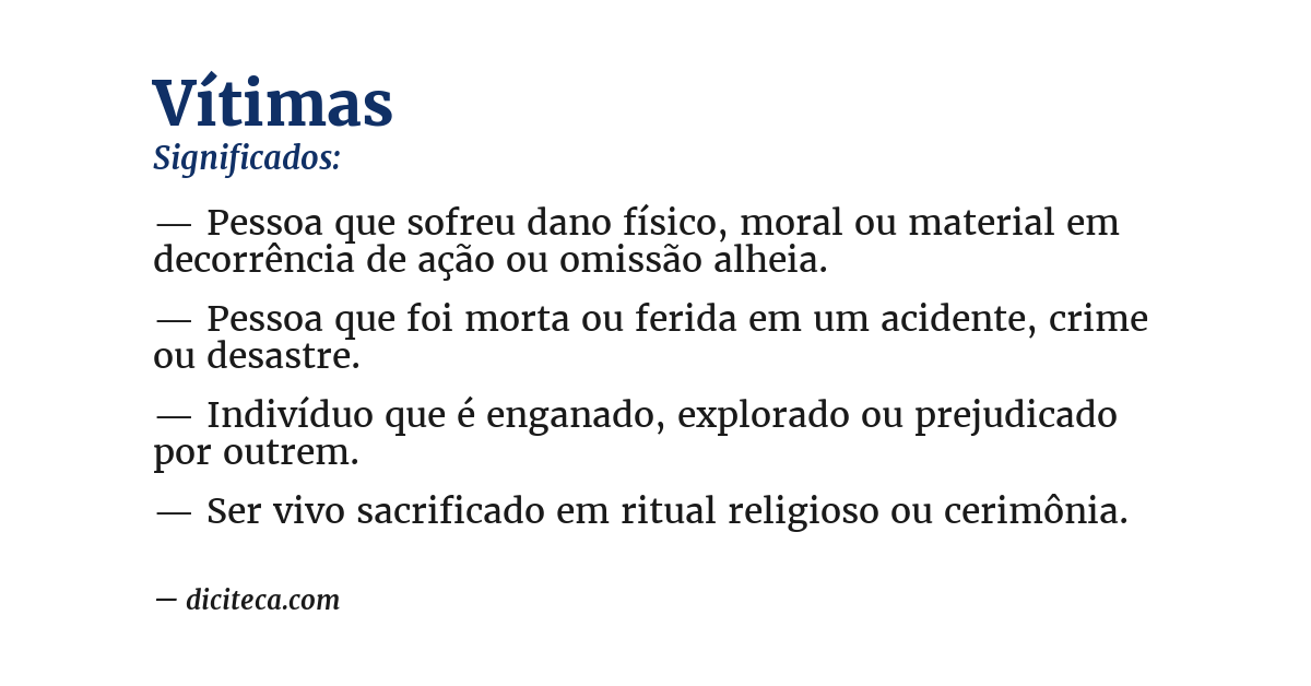 Significado de vítimas