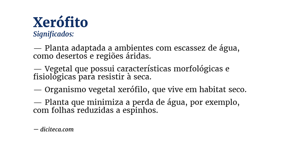 Significado de xerófito
