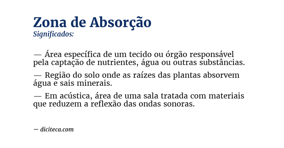 Significado de zona de absorção