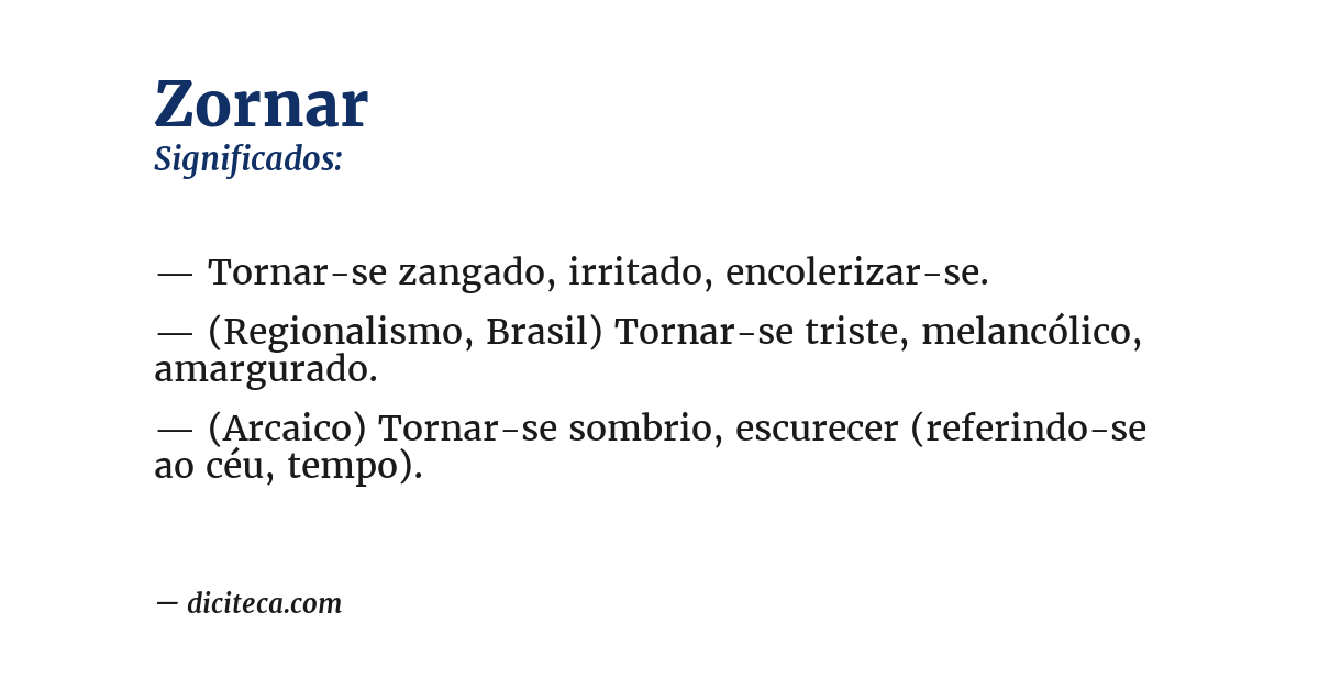 Significado de zornar