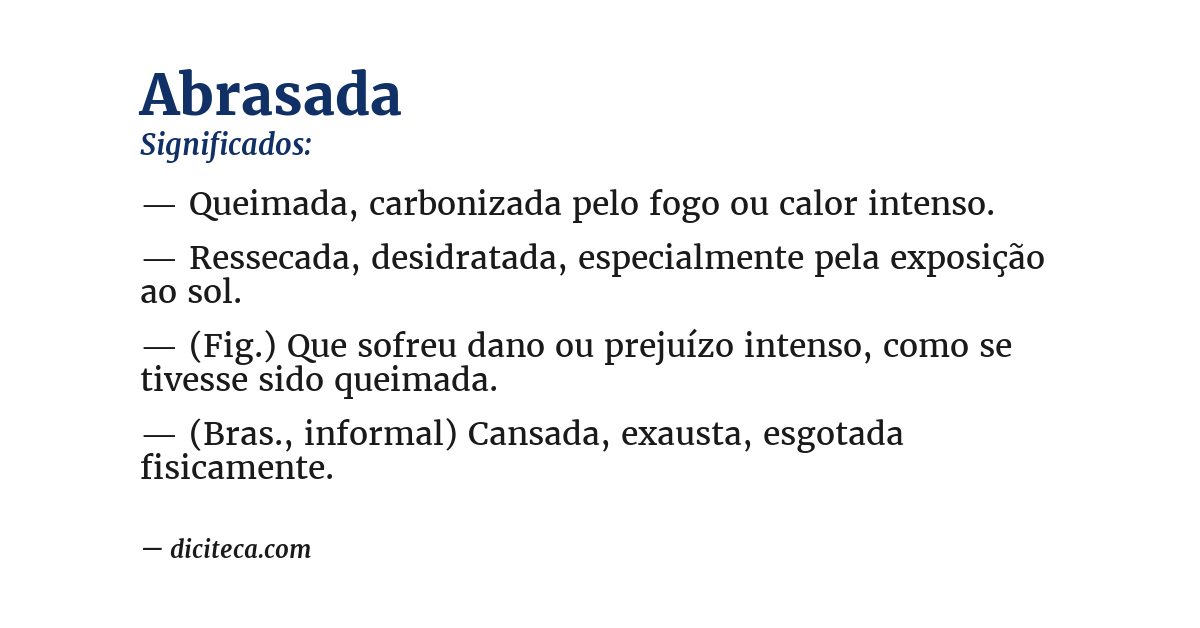 Significado de abrasada