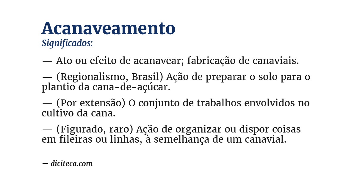 Significado de acanaveamento