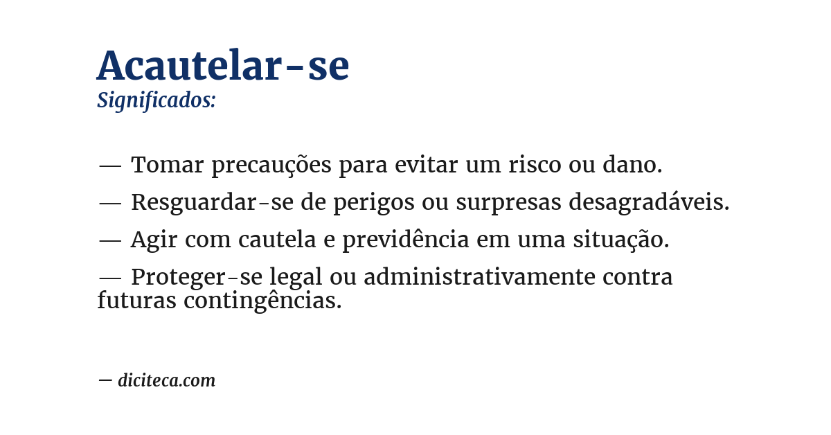 Significado de acautelar-se