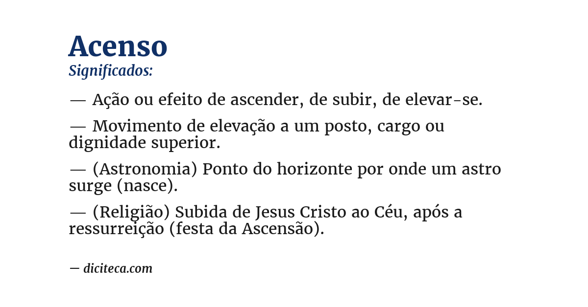 Significado de acenso