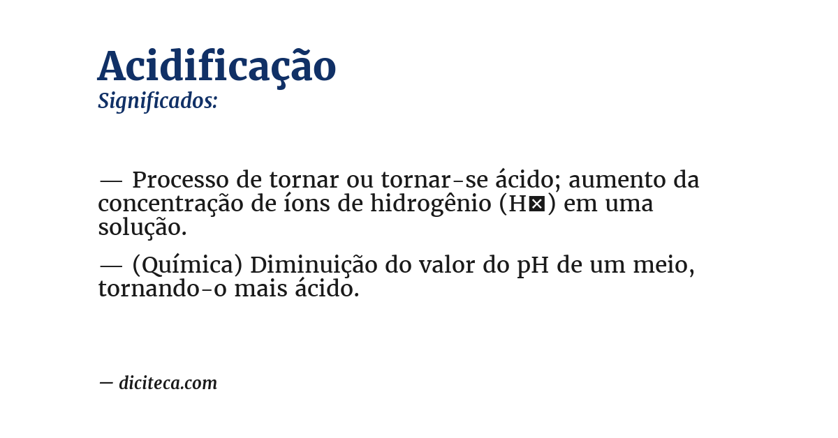 Significado de acidificação