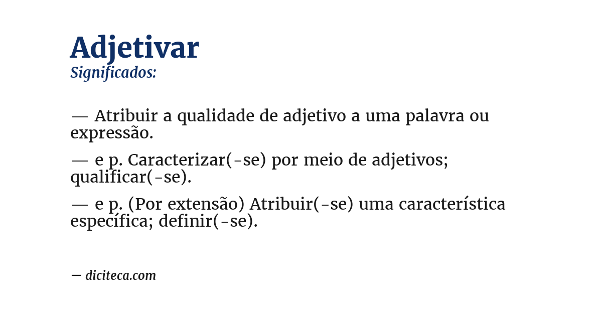 Significado de adjetivar