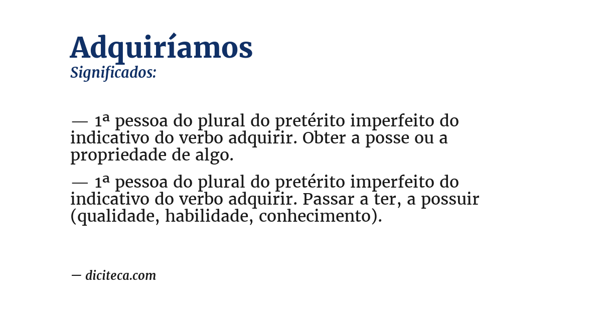 Significado de adquiríamos