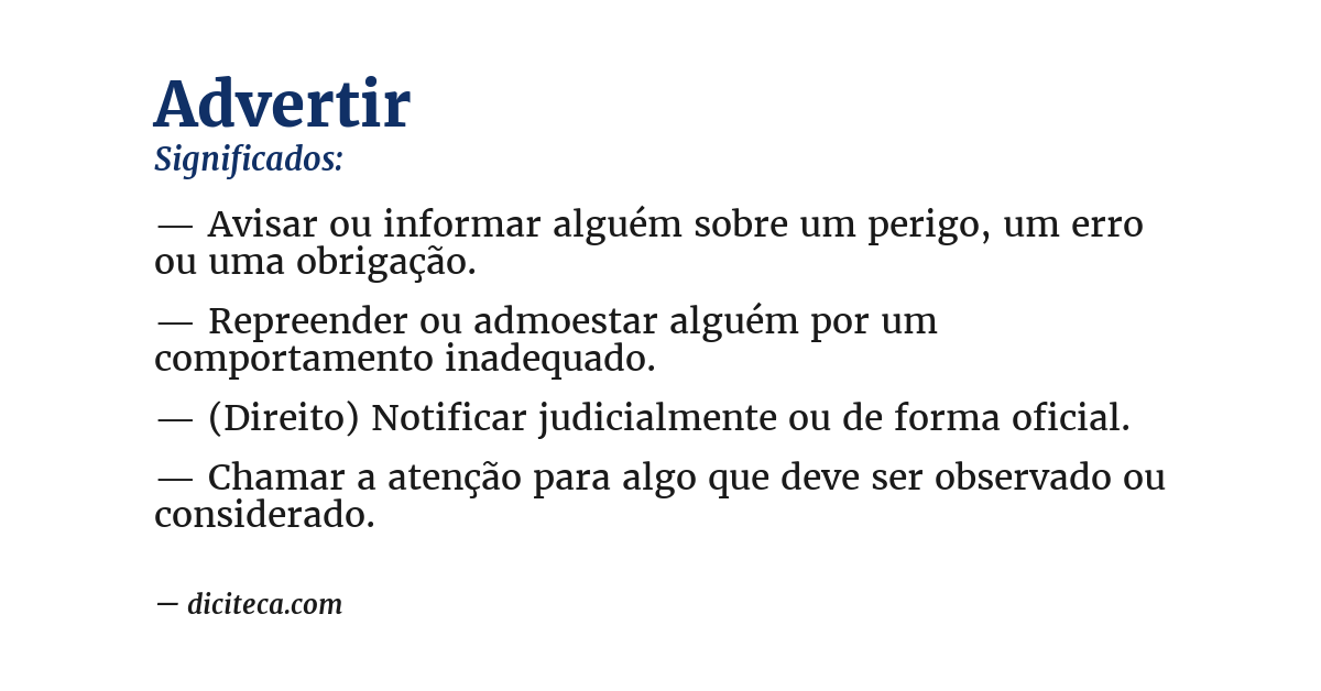 Significado de advertir