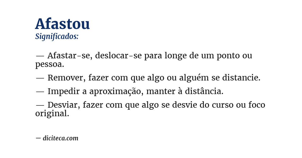Significado de afastou