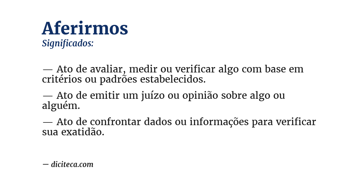 Significado de aferirmos