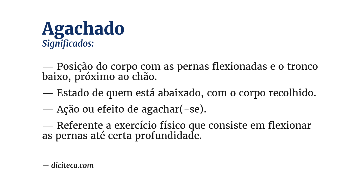 Significado de agachado