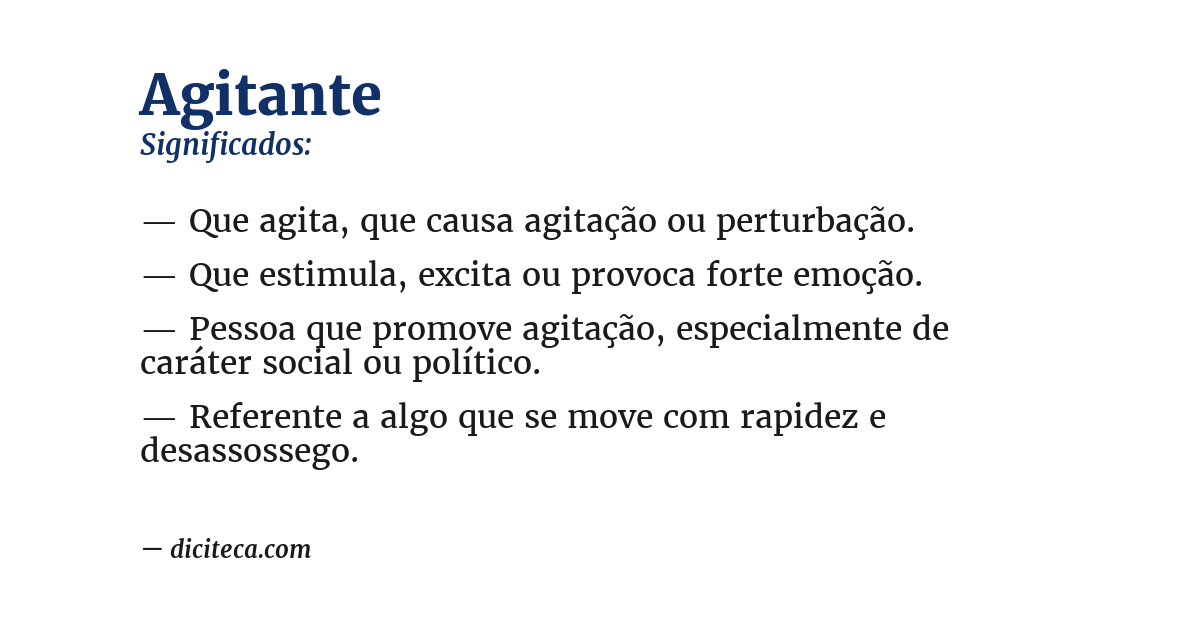 Significado de agitante
