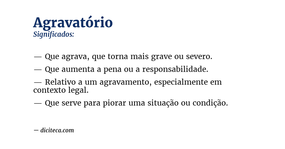 Significado de agravatório
