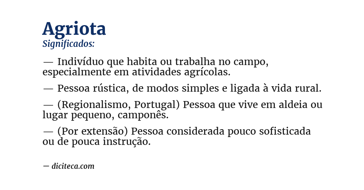 Significado de agriota
