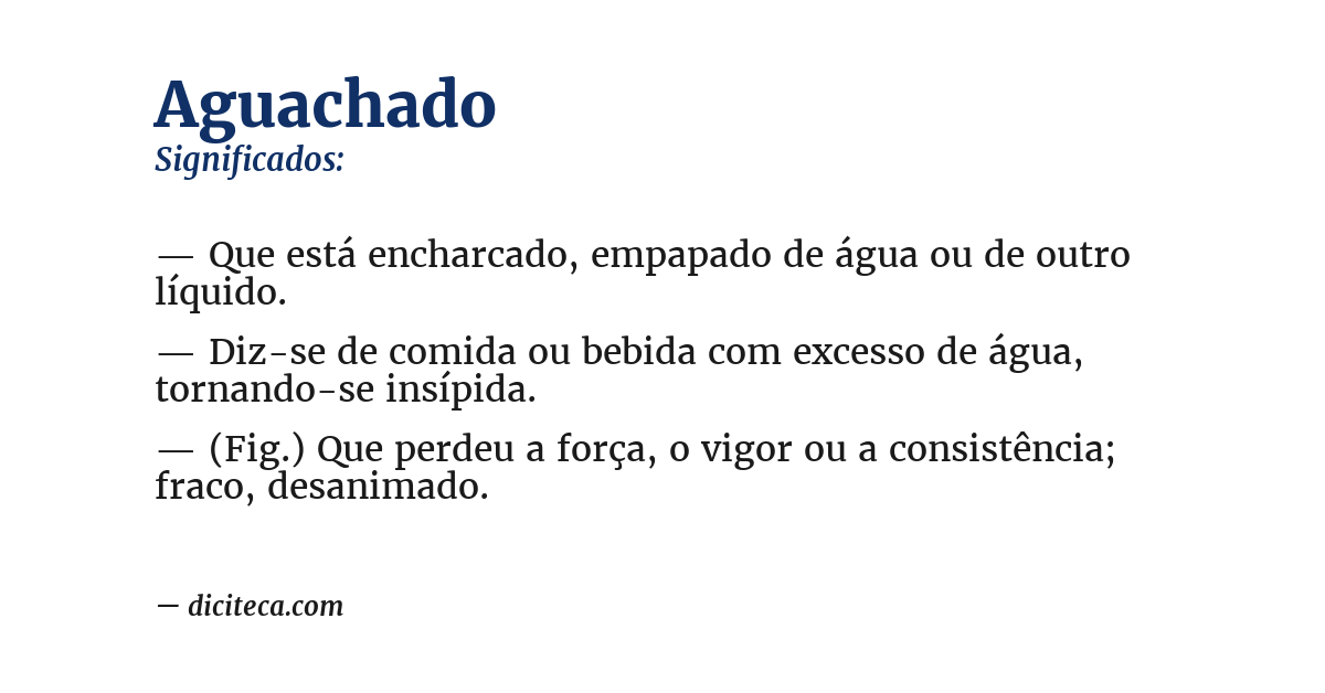 Significado de aguachado