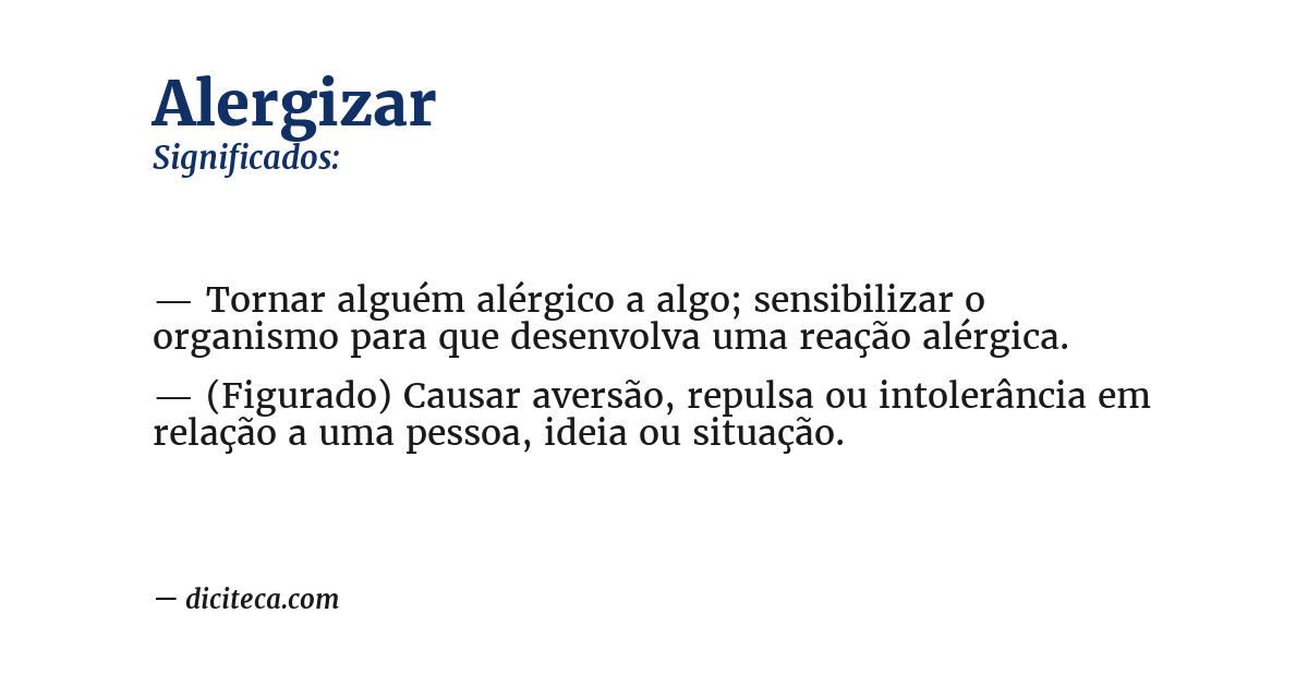 Significado de alergizar